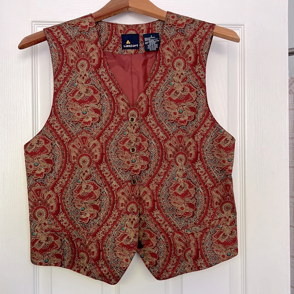 Printed womenswear vest sz m